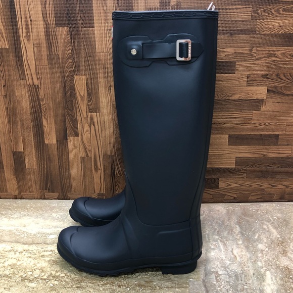 Hunter Women's Original Tall Wide Navy Size 8 - Picture 4 of 14